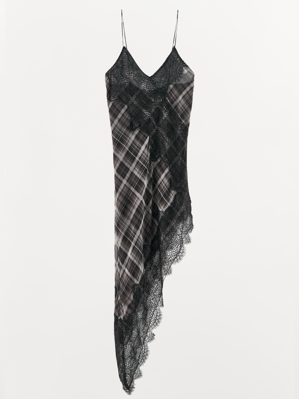 Zara Asymmetrical Plaid Lace Dress